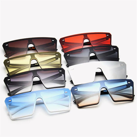 Fashion Large Frame Retro Mirror Square Sunglasses Happy Phoenix