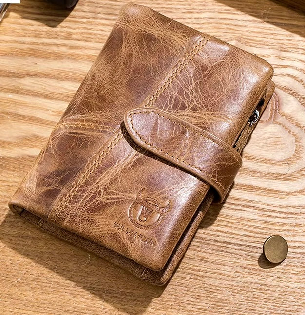 Leather Two-Fold Card Holder Wallet Happy Phoenix