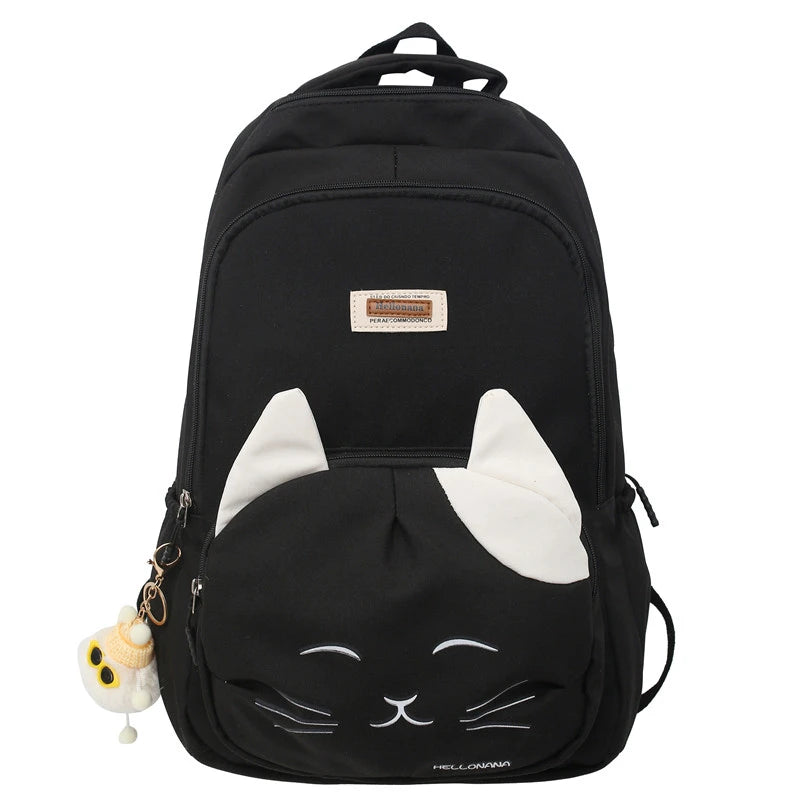 Cartoon Embroidery Cute Cat Backpack Happy Phoenix