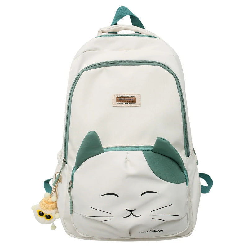 Cartoon Embroidery Cute Cat Backpack Happy Phoenix