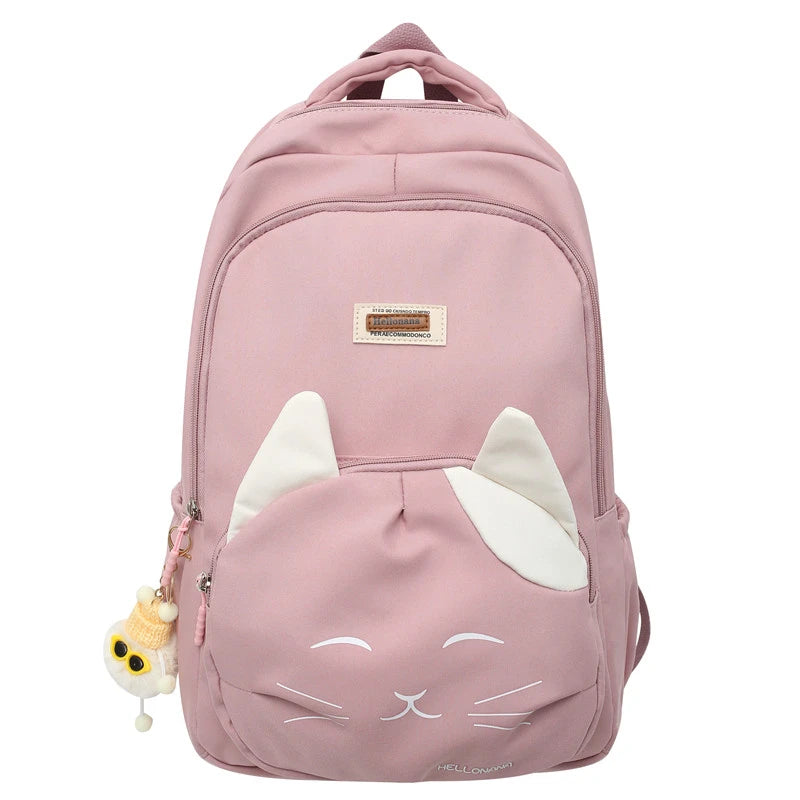 Cartoon Embroidery Cute Cat Backpack Happy Phoenix