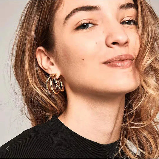 Trendy Metal Hoop Earrings Happy Phoenix