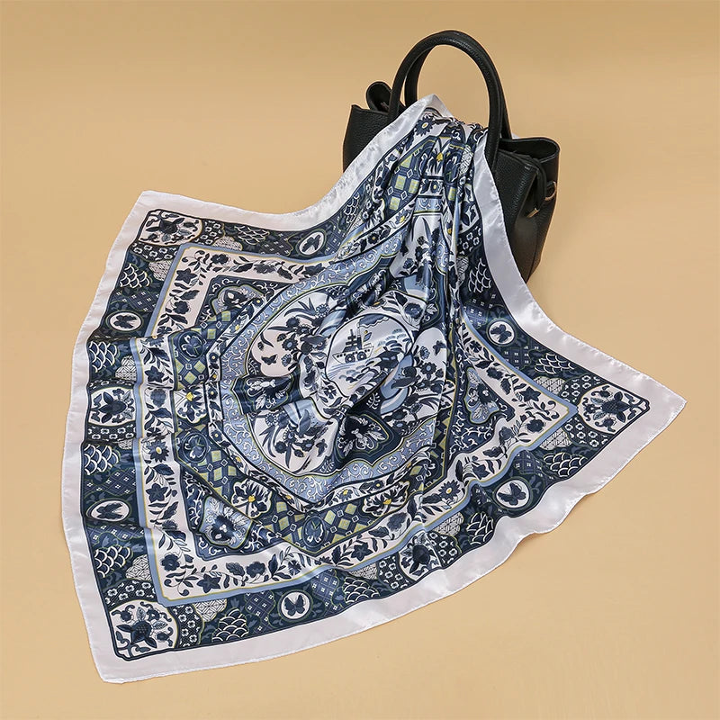 Square Silk Print Scarf Headband Happy Phoenix