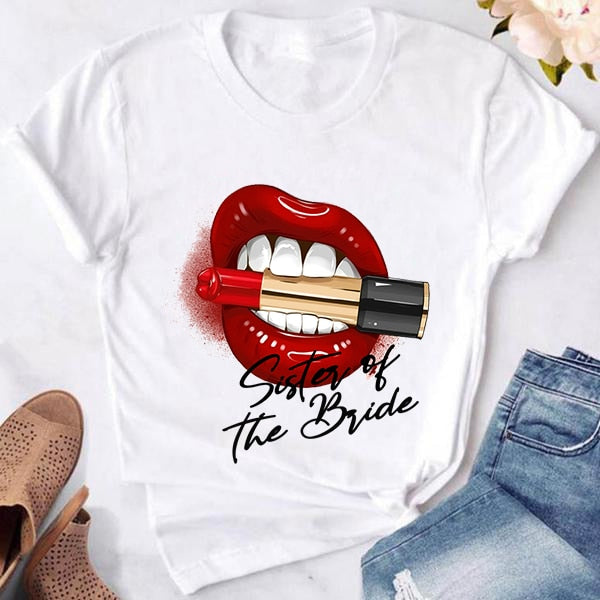 Bachelorette Party Lipstick Lips Bride Team T-Shirts Happy Phoenix