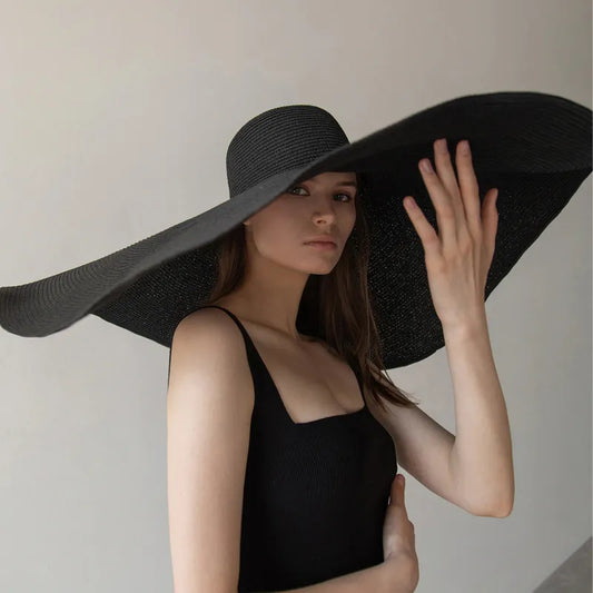 Oversized Wide Brim Straw Sun Hat Happy Phoenix