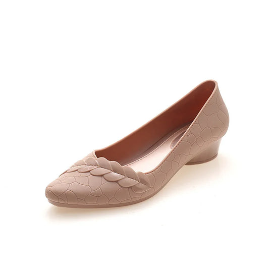 Low Heel Waterproof Rubber Slip on Flats