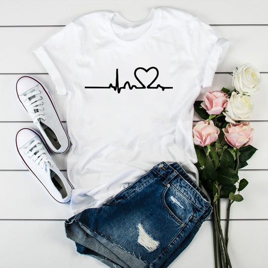 Heartbeat Plain T-shirt Happy Phoenix