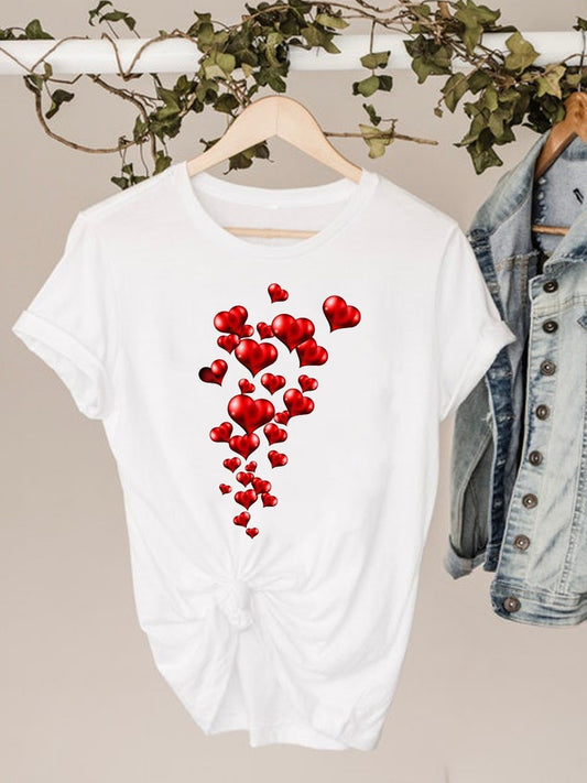 Little Hearts Graphic T-shirts Happy Phoenix